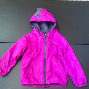 Fleece lined, water resistant dino jacket with hoodie